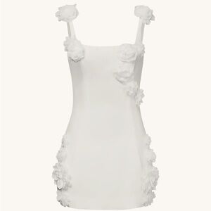 JW Pei Elaina White Rosette Mini Dress